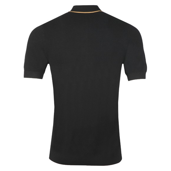 black fred perry knitted polo shirt