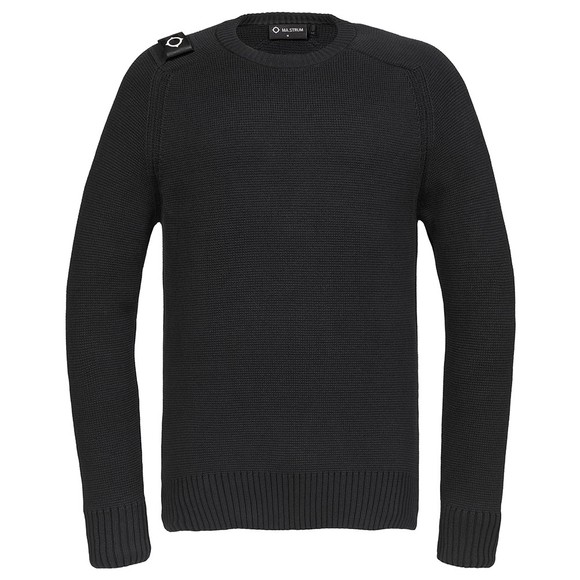 Ma.Strum Mens Black Milano Crew Jumper #1