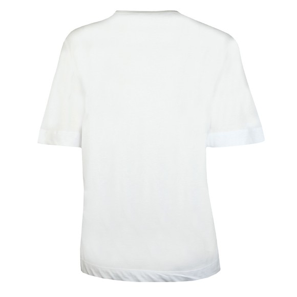 Love Moschino Womens White Curved Logo T Shirt #3