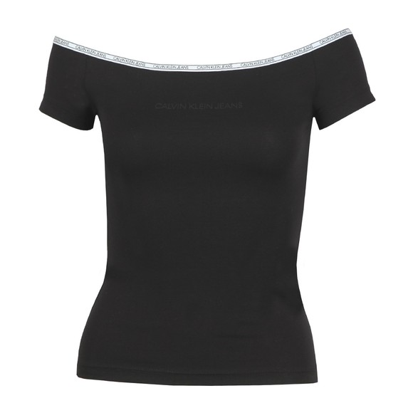 Calvin Klein Jeans Womens Black Short Sleeve Bardot #1