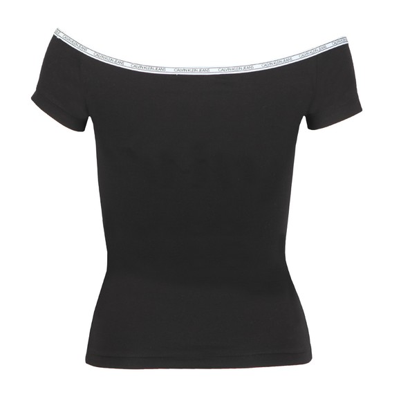 Calvin Klein Jeans Womens Black Short Sleeve Bardot #3