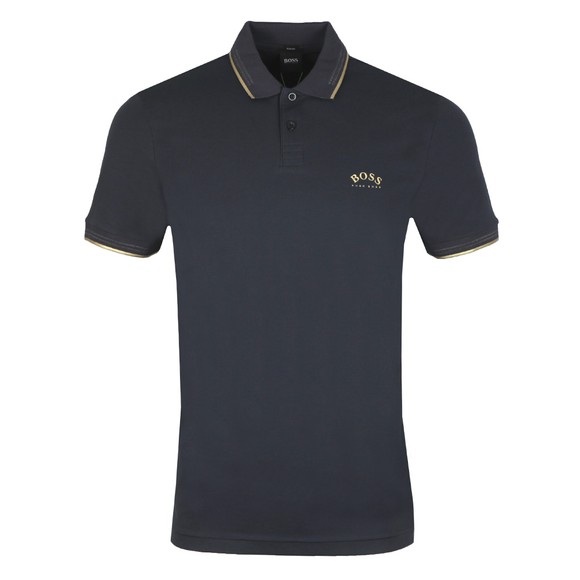 BOSS Mens Blue Athleisure Paul Curved Polo Shirt main image