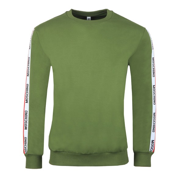 Moschino Mens Green Tape Crew Sweatshirt #1