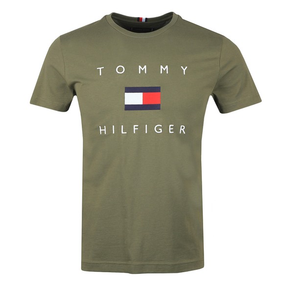 Tommy Hilfiger Mens Green Flag T-Shirt main image