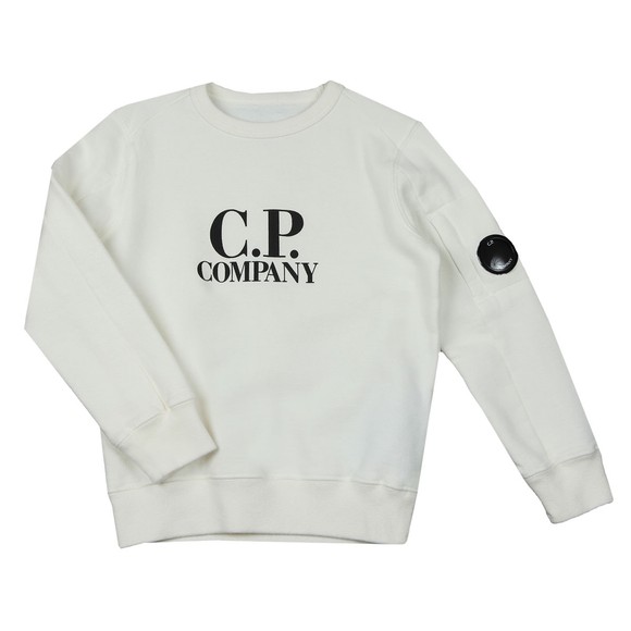 C.P. Company Undersixteen Boys White Logo Viewfinder Sleeve Sweatshirt main image