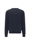 Fynch Hatton Mens Blue Marino Cashmere V Neck Jumper