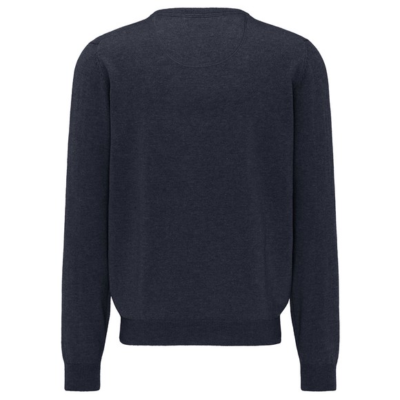 Fynch Hatton Mens Blue Marino Cashmere V Neck Jumper main image