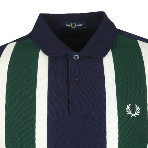 Fred Perry Mens Blue Vertical Stripe Polo Shirt main image