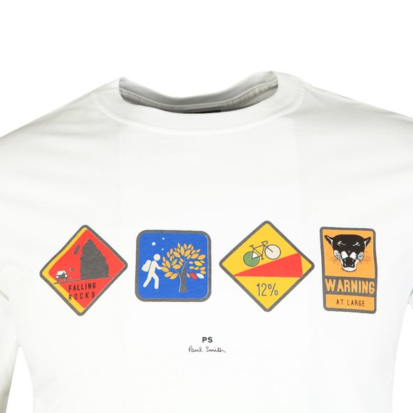 PS Paul Smith Mens White Reflective Warning T-Shirt #2
