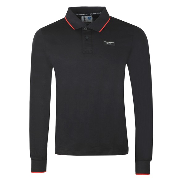 North Sails 36th Americas Cup presented by PRADA Mens Black Long Sleeve Polo Shirt main image