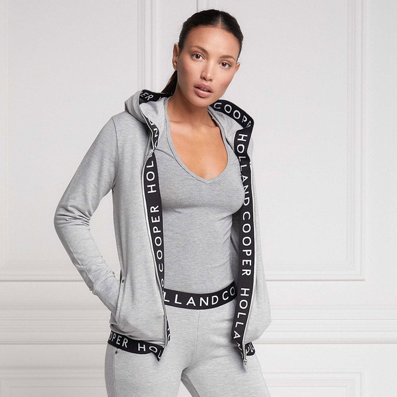 Holland Cooper Womens Grey Zip Lounge Hoody #5