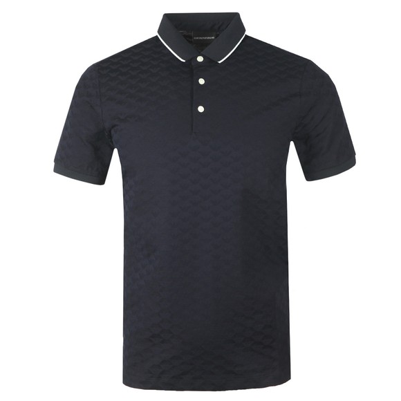 Emporio Armani Mens Blue Allover Pattern Polo Shirt main image