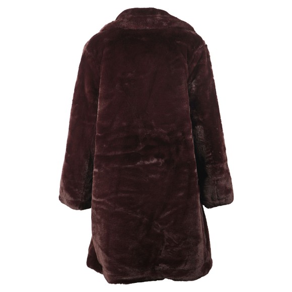 French Connection Womens Purple Banna Faux Fur Long Coat main image