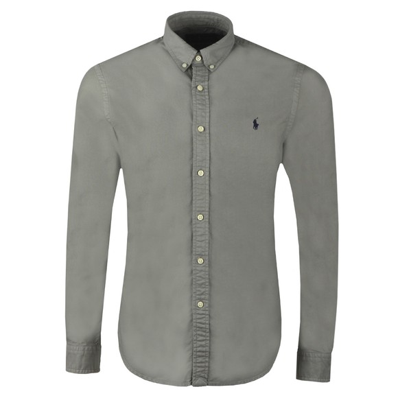 Polo Ralph Lauren Mens Grey Slim Fit Button Down Oxford Shirt main image