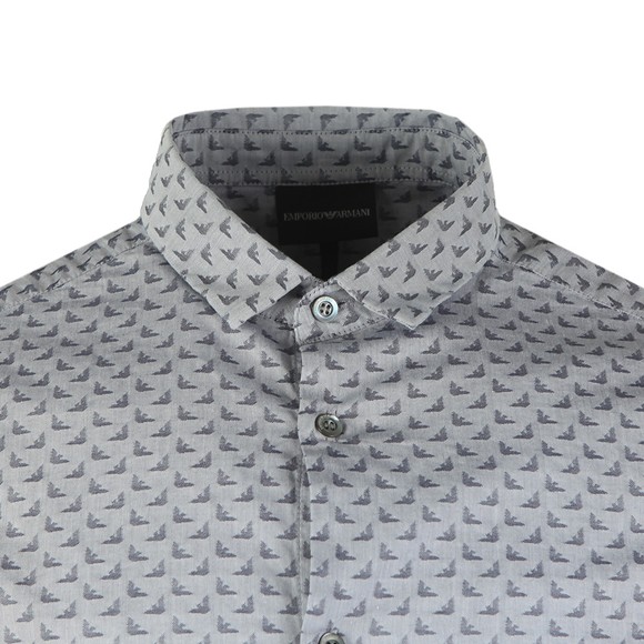 Emporio Armani Mens Grey Small Logo Long Sleeve Shirt main image