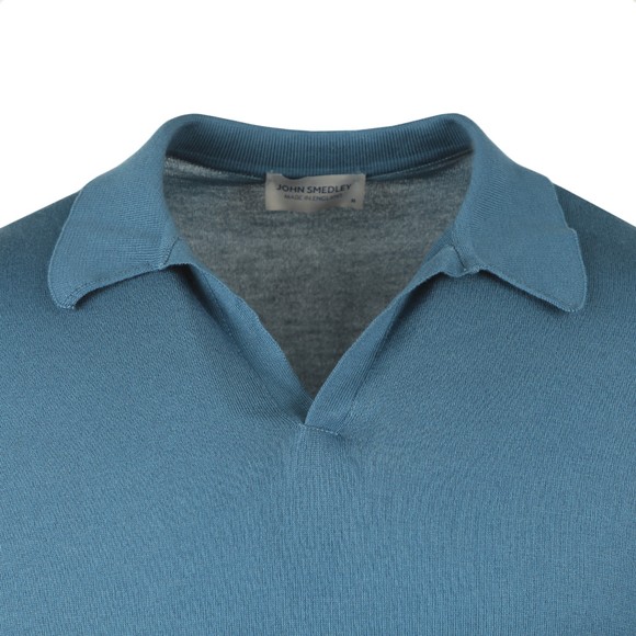 John Smedley Mens Blue Noah Skipper Collar Shirt SS main image