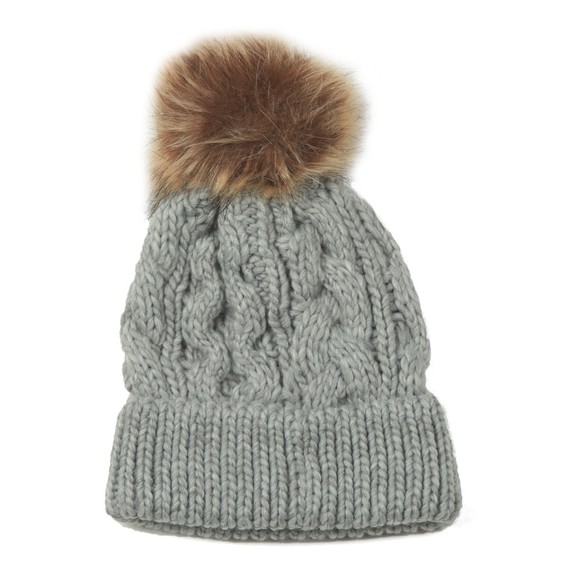 Barbour Lifestyle Womens Grey Penshaw Cable Beanie #2