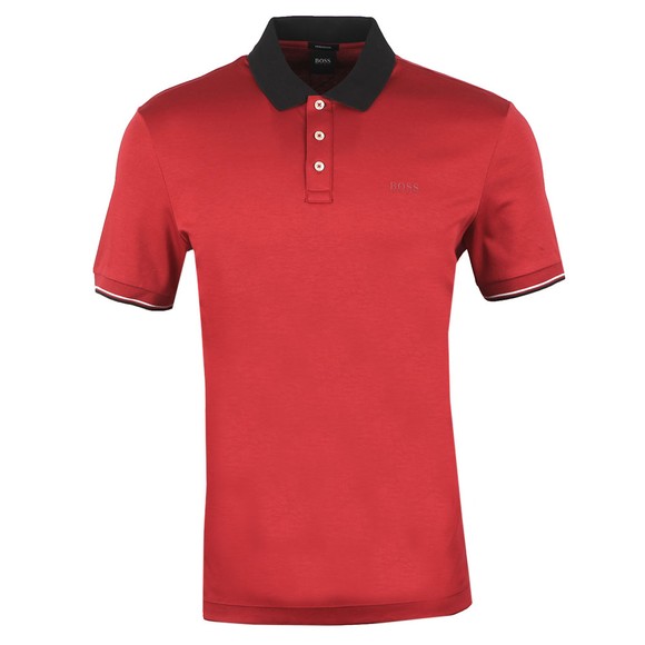 BOSS Mens Red Formal Parlay 95 Polo Shirt #1