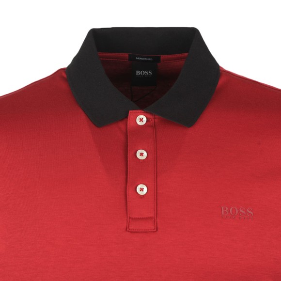 BOSS Mens Red Formal Parlay 95 Polo Shirt #2