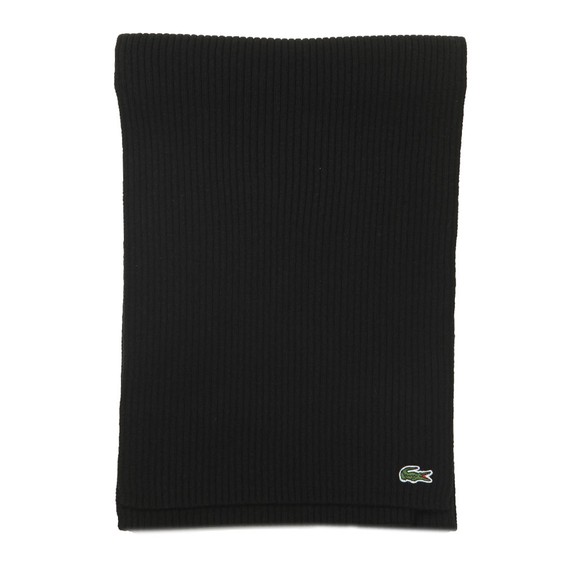 Lacoste Mens Black Ribbed Scarf main image