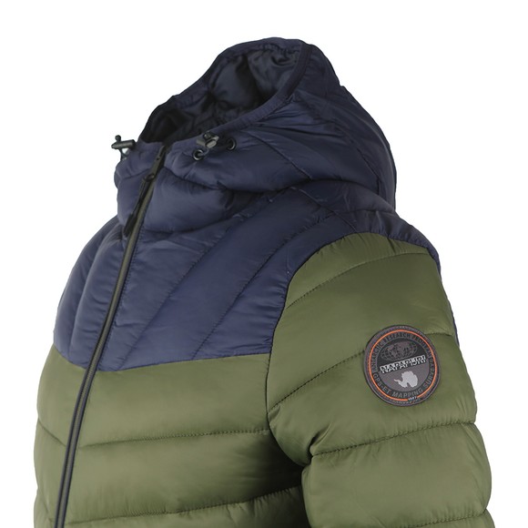 Napapijri Mens Green Aerons Hooded Jacket #2