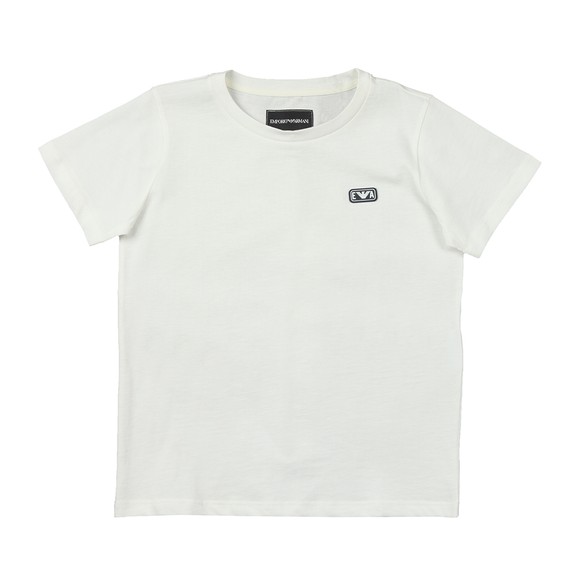 Emporio Armani Boys Off-White Small Rubber Logo T Shirt main image