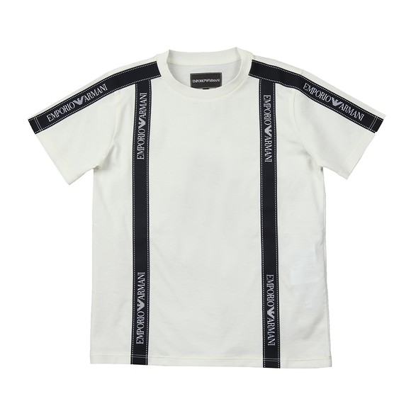 Emporio Armani Boys Off-White Tape Logo T-Shirt main image