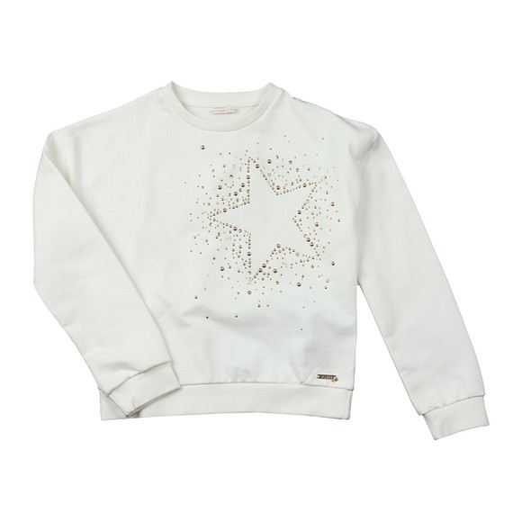 Guess Girls White Star Stud Sweatshirt main image