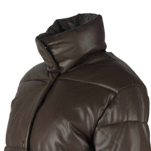 Rino & Pelle Womens Brown Azizi Faux Leather Puffer Jacket #2