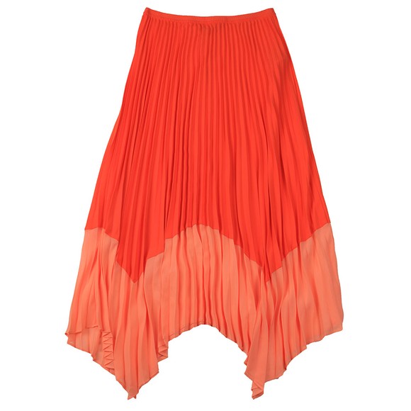 French Connection Womens Orange Ali Pleat 2 Tone Skirt main image