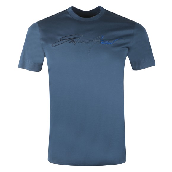 Emporio Armani Mens Blue Signature T Shirt main image