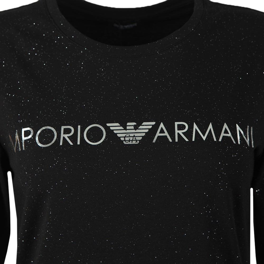 Emporio Armani Glitter Long Sleeve T Shirt | Oxygen Clothing