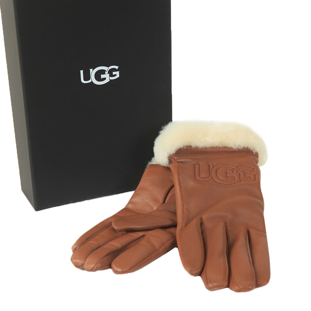 Ugg Classic Leather Logo Glove Oxygen Clothing