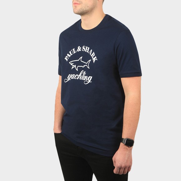 Paul & Shark Mens Blue Large Logo T-Shirt #2