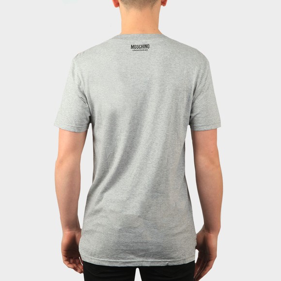 Moschino Mens Grey Tape Shoulder T-Shirt #4