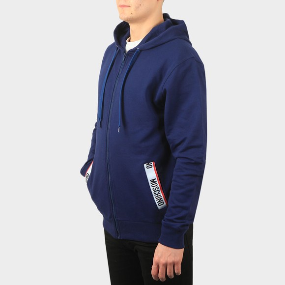Moschino Mens Blue Pocket Tape Full Zip Hoody #2