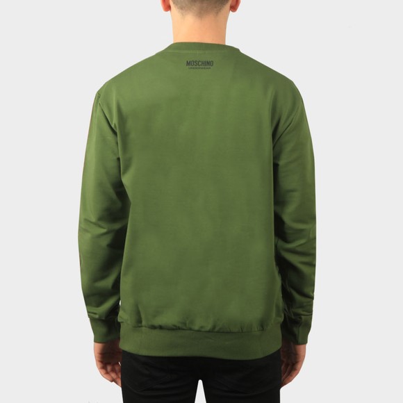 moschino arm tape crew neck sweatshirt