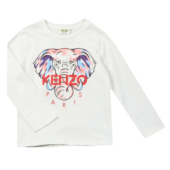 Kenzo Kids Girls White Karina Long Sleeve T-Shirt #1