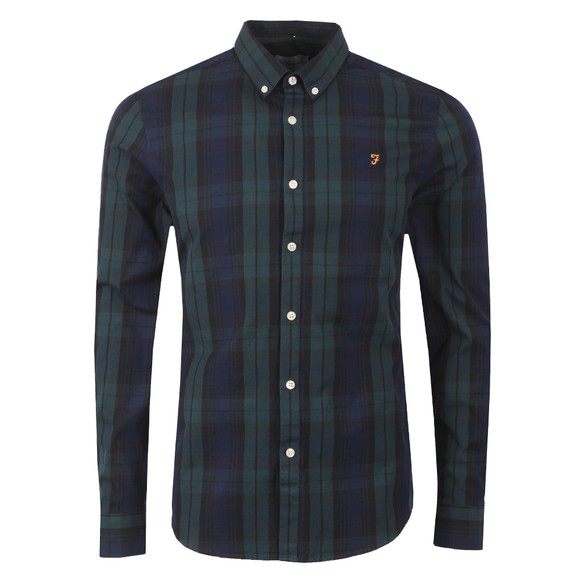 Farah Mens Green Brewer Tartan Slim Shirt main image