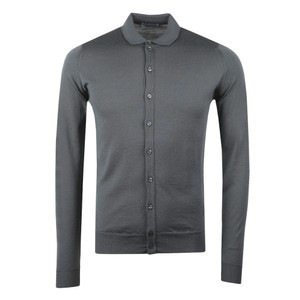 John Smedley Mens Grey Roston Merino Shirt #1