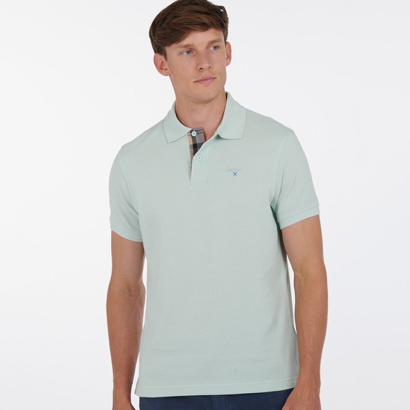 Barbour Lifestyle Mens Green Tartan Pique Polo Shirt main image