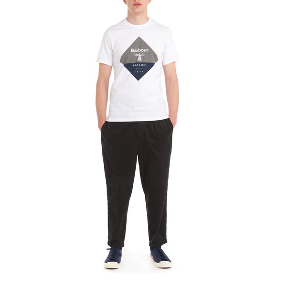 Barbour Beacon Mens White Diamond T-Shirt main image