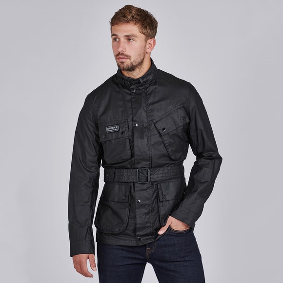 Barbour International Mens Black Lightweight SL Wax Jacket main image