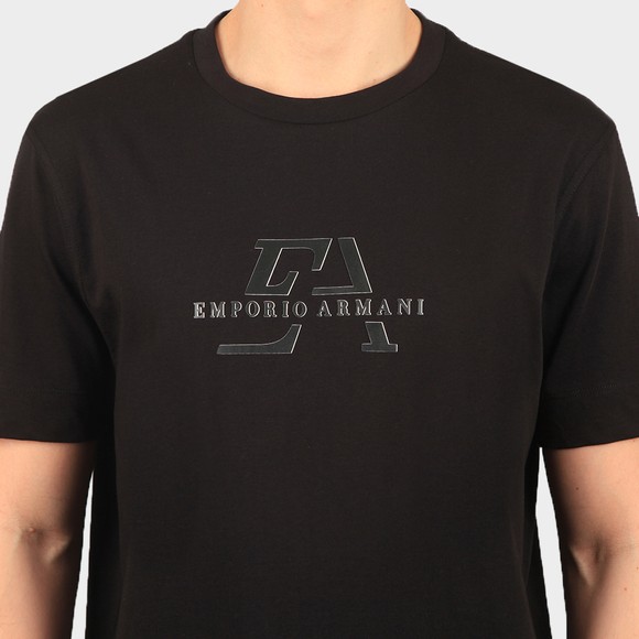 Emporio Armani Mens Black Raised Logo T Shirt main image