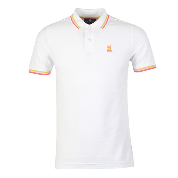 Psycho Bunny Mens White Kilburn Neon Polo Shirt main image