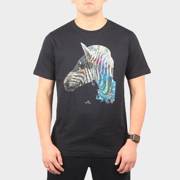 PS Paul Smith Mens Blue Graffiti Zebra T-Shirt #2