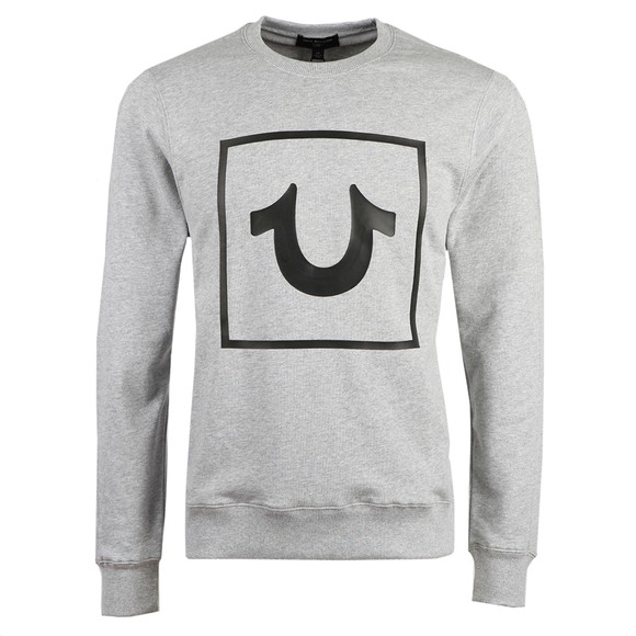 True Religion Mens Grey Horseshoe Crew Neck Sweatshirt #1
