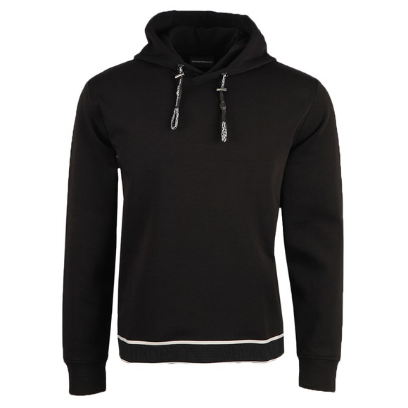 Emporio Armani Mens Black Waist Logo Overhead Hoody main image