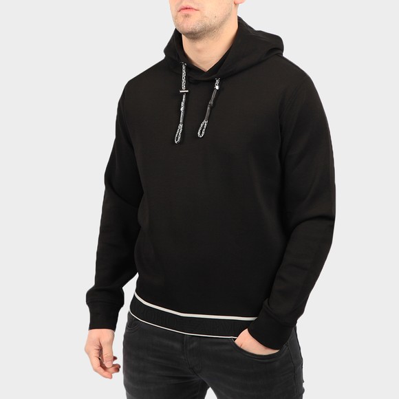 Emporio Armani Mens Black Waist Logo Overhead Hoody main image