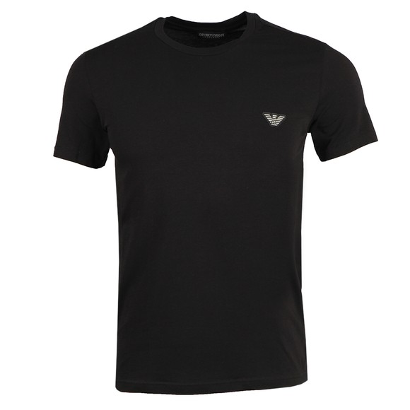 Emporio Armani Mens Black Embroidered Eagle Logo Stretch T Shirt main image